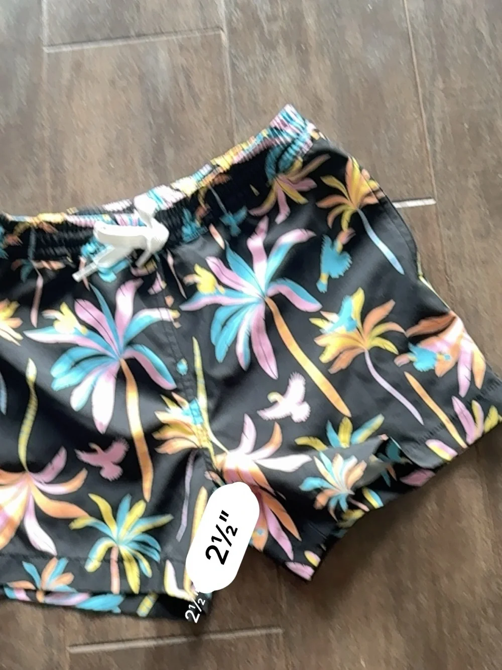 chubbies Boys Black Light Nights Swim Trunks Lined Drawstring Pocket Sz M 10/12